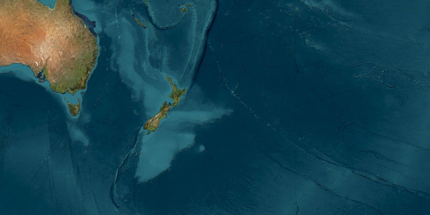 South Pacific, east of New Zealand